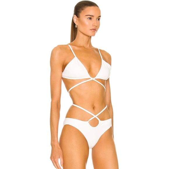 Christopher Esber White Looped Tie Bikini Top & Bottom - Picture 2 of 9